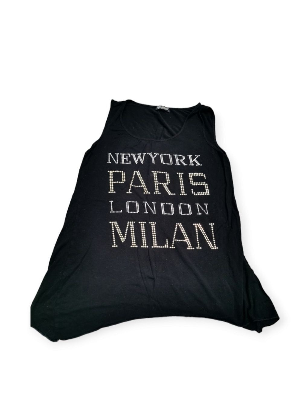 3/ $15 Paris Studded SLEEVELESS relaxed top